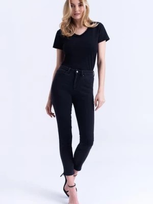 Zdjęcie produktu Spodnie jeansowe damskie slim fit czarne Greenpoint