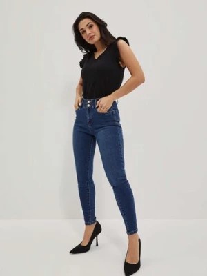 Zdjęcie produktu Spodnie jeansowe damskie typu rurki niebieskie Moodo