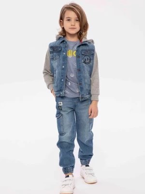 Zdjęcie produktu Spodnie jeansowe dla chłopca z naszywkami Minoti