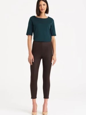 Zdjęcie produktu Spodnie klasyczne damskie brązowe Greenpoint