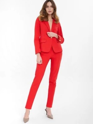 Zdjęcie produktu Spodnie klasyczne damskie cygaretki czerwone Greenpoint