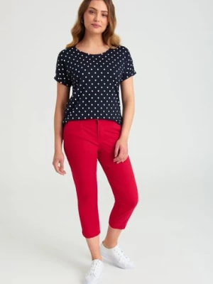 Zdjęcie produktu Spodnie klasyczne damskie czerwone Greenpoint