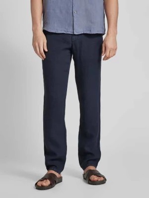 Zdjęcie produktu Spodnie lniane o kroju regular fit w jednolitym kolorze model ‘LOU’ Alberto