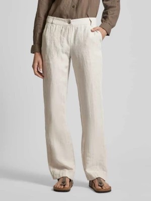 Zdjęcie produktu Spodnie lniane o kroju regular fit ze szlufkami na pasek model ‘NORA’ MAC