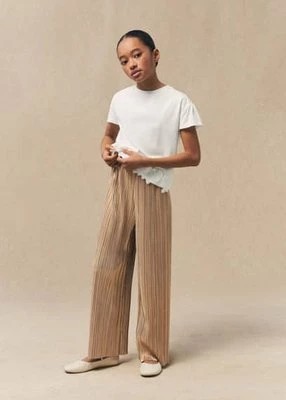 Zdjęcie produktu Spodnie o prostym kroju w metalicznym kolorze Mango Kids