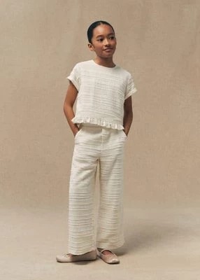 Zdjęcie produktu Proste teksturowane spodnie Mango Kids