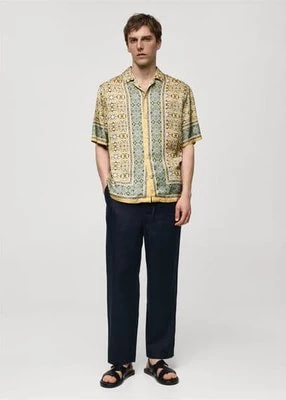 Zdjęcie produktu Spodnie z 100% lnu ze sznurkiem mango man