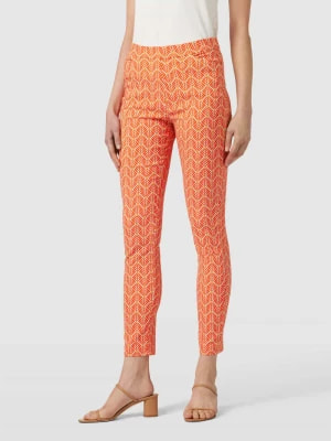 Zdjęcie produktu Spodnie materiałowe o kroju slim fit z wzorem na całej powierzchni Christian Berg Woman