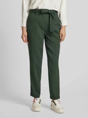 Zdjęcie produktu Spodnie materiałowe w jednolitym kolorze z wiązanym paskiem Zero
