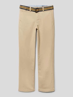 Zdjęcie produktu Spodnie materiałowe z paskiem model ‘BEDFORD’ Polo Ralph Lauren Teens