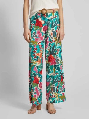 Zdjęcie produktu Spodnie materiałowe z szerokimi nogawkami i kwiatowym nadrukiem Christian Berg Woman