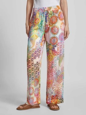 Zdjęcie produktu Spodnie materiałowe z szerokimi nogawkami i wzorem na całej powierzchni Emily Van den Bergh