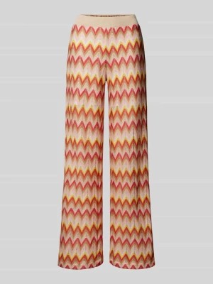 Zdjęcie produktu Spodnie materiałowe z szerokimi nogawkami i wzorem w zygzaki Smith and Soul