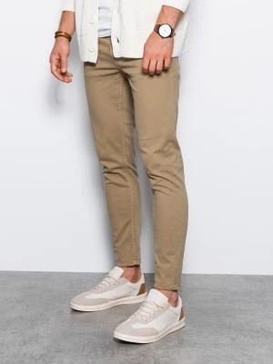 Zdjęcie produktu Spodnie męskie chinosy SLIM FIT - beżowe V27 P1059
 -                                    XL