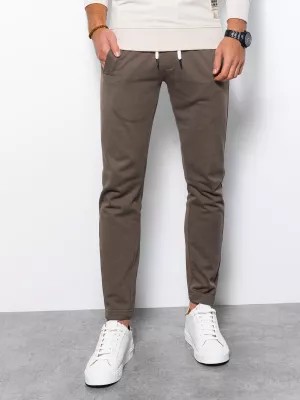 Zdjęcie produktu Spodnie męskie dresowe bez ściągacza na nogawce - grafitowe V1 P946
 -                                    L
