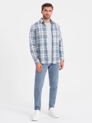 Zdjęcie produktu Spodnie męskie jeansowe bez przetarć SLIM FIT - niebieskie V3 OM-PADP-0148
 -                                    M