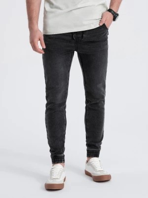 Zdjęcie produktu Spodnie męskie jeansowe JOGGER SLIM FIT - grafitowe V2 OM-PADJ-0134
 -                                    M
