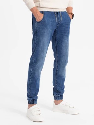 Zdjęcie produktu Spodnie męskie jeansowe joggery - jasnoniebieskie OM-PADJ-0106
 -                                    S