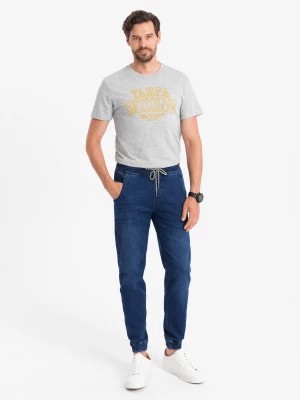 Zdjęcie produktu Spodnie męskie jeansowe joggery - niebieskie OM-PADJ-0106
 -                                    XL
