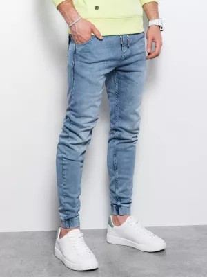 Zdjęcie produktu Spodnie męskie jeansowe joggery - jasnoniebieskie P907
 -                                    XL