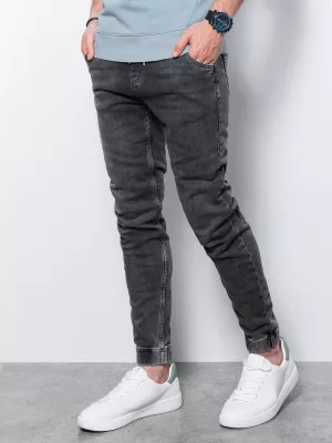 Zdjęcie produktu Spodnie męskie jeansowe joggery - szare P907
 -                                    L