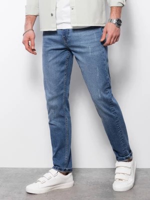 Zdjęcie produktu Spodnie męskie jeansowe z przetarciami REGULAR FIT - niebieskie V3 OM-PADP-0102
 -                                    L