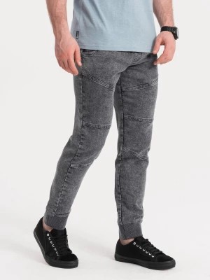 Zdjęcie produktu Spodnie męskie marmurkowe JOGGERY z przeszyciami -  szare V3 OM-PADJ-0108
 -                                    XL