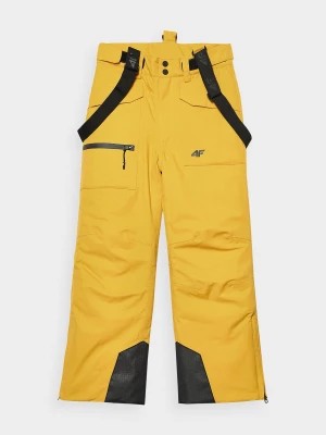 Zdjęcie produktu Spodnie narciarskie z szelkami membrana 10000 chłopięce - żółte 4F