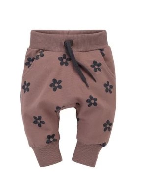 Zdjęcie produktu Spodnie niemowlęce dresowe pumpy różowe w kwiatki Pinokio