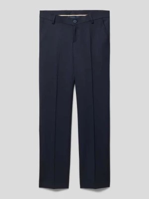 Zdjęcie produktu Spodnie o kroju regular fit z mieszanki wełny lana z zakładkami w pasie Boss
