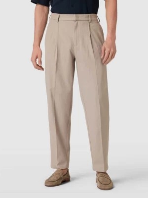 Zdjęcie produktu Spodnie o kroju regular fit z zakładkami w pasie i fakturowanym wzorem Emporio Armani