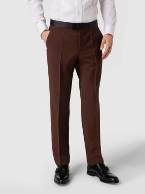 Zdjęcie produktu Spodnie o kroju regular fit z zakładkami w pasie i paskami w kontrastowym kolorze Boss