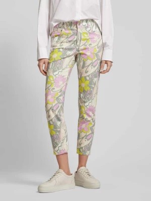 Zdjęcie produktu Spodnie o kroju slim fit z kwiatowym nadrukiem na całej powierzchni model ‘ORNELLA’ Angels