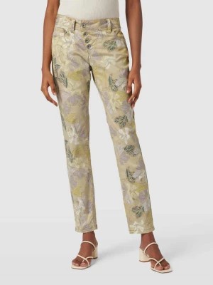 Zdjęcie produktu Spodnie o kroju slim fit z kwiatowym wzorem na całej powierzchni model ‘Malibu’ Buena Vista