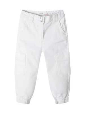 Zdjęcie produktu Spodnie typu bojówki z bawełny niemowlęce- białe Minoti