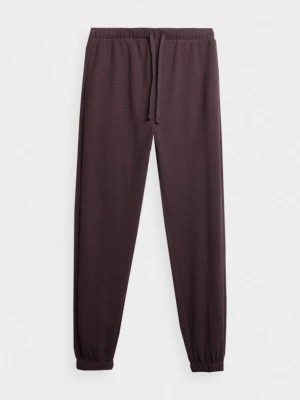 Zdjęcie produktu Spodnie z dzianiny waflowej damskie - fioletowe OUTHORN