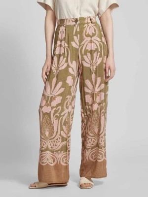 Zdjęcie produktu Spodnie z wiskozy z kwiatowym wzorem MORE & MORE