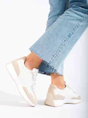 Zdjęcie produktu Sportowe buty damskie biało beżowe Shelvt