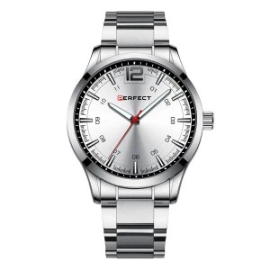 Zdjęcie produktu Srebrny zegarek męski bransoleta duży solidny Perfect M115 szary, srebrny Merg