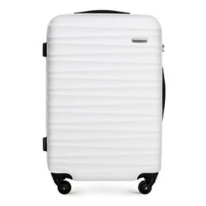 Zdjęcie produktu Średnia walizka z ABS-u z żebrowaniem biała Wittchen