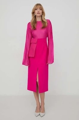 Zdjęcie produktu Stine Goya sukienka kolor różowy midi prosta SG5609