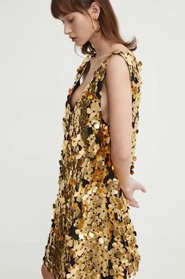 Zdjęcie produktu Stine Goya sukienka kolor złoty mini rozkloszowana SG5498