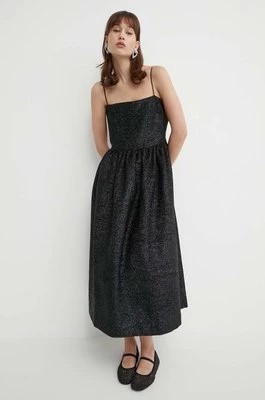 Zdjęcie produktu Stine Goya sukienka z domieszką wełny kolor czarny midi rozkloszowana SG5576