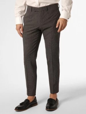 Zdjęcie produktu Strellson Męskie spodnie od garnituru modułowego Mężczyźni Super Slim Fit brązowy wzorzysty,