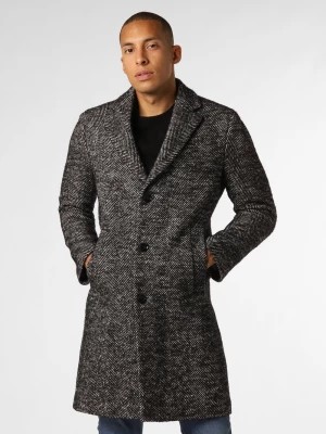 Zdjęcie produktu Strellson Płaszcz z dodatkiem alpaki Mężczyźni Bawełna czarny wypukły wzór tkaniny,