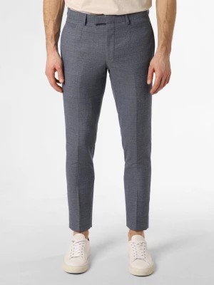 Zdjęcie produktu Strellson Spodnie - Kynd3 Mężczyźni Slim Fit Sztuczne włókno niebieski wypukły wzór tkaniny,