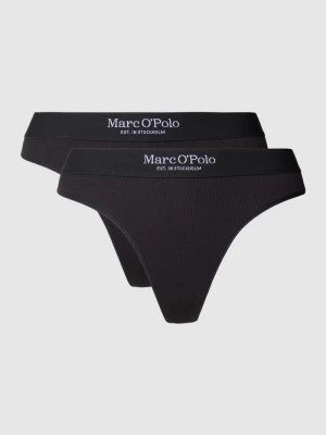 Zdjęcie produktu Stringi z prążkowaną fakturą i elastycznym paskiem z logo Marc O'Polo