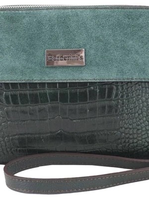 Zdjęcie produktu Stylowa torebka crossbody trzykomorowa - Zielona ciemna Merg