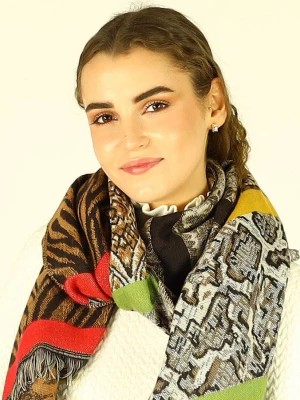 Zdjęcie produktu Stylowy szal damski ze wzorem MAZZINI brąz Merg