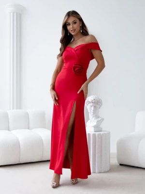 Zdjęcie produktu Sukienka Chloe długa czerwona dopasowana na wesele gorsetowa maxi PERFE